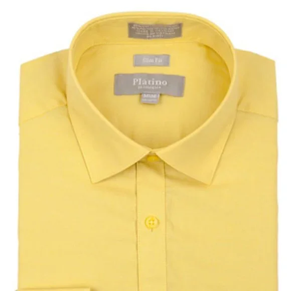 Marquis Shirts | End On End Slim Fit Shirt | Color: Yellow | Size: XL | Lamodemens's Closet